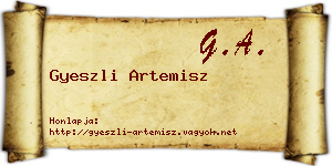 Gyeszli Artemisz névjegykártya